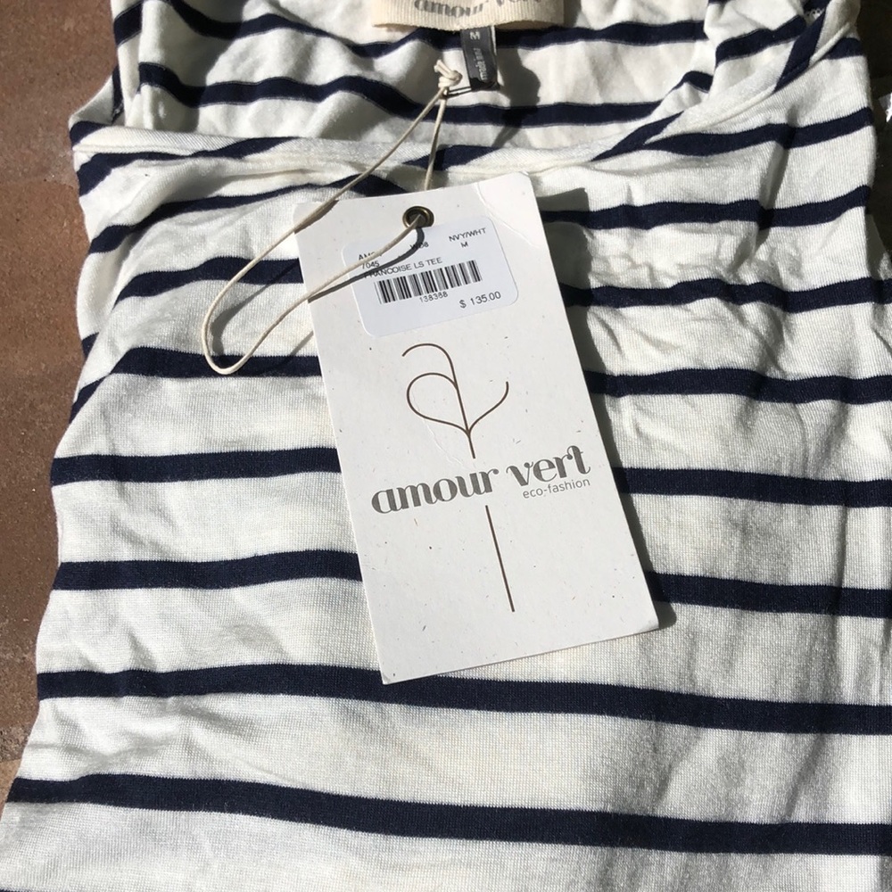Striped long sleeve amour very eco fashion medium t shirt from calypso